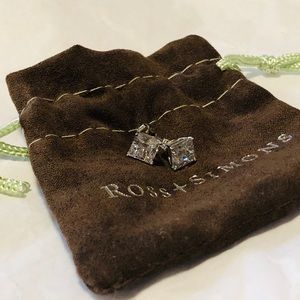 Cubic Zirconia Stud Earrings 14kt White Gold